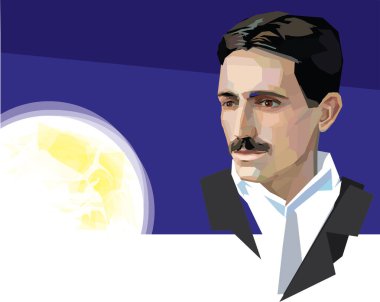 Büyük mucit Nikola Tesla 'nın portresi