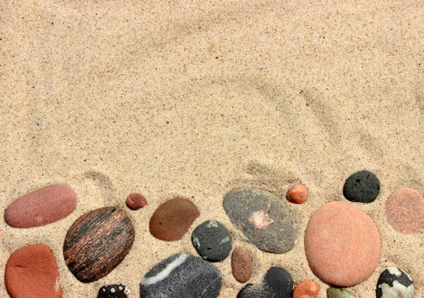 Летний задник с камнями
