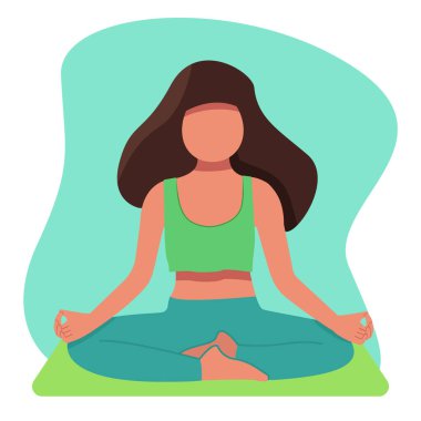 Kadın yoga, dinlenme, meditasyon yapıyor.