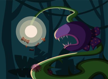 Ormanda böcek avlayan etobur bitkiler.