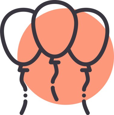 Kurdeleli balonların vektör çizimi, kutlama konsepti