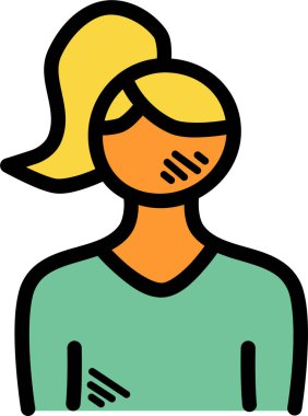 Kadın. Web simgesi basit illüstrasyon