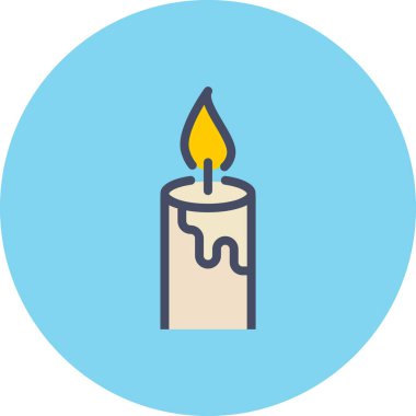 Mum vektör simgesi. Düz çizim. 10 saniye.