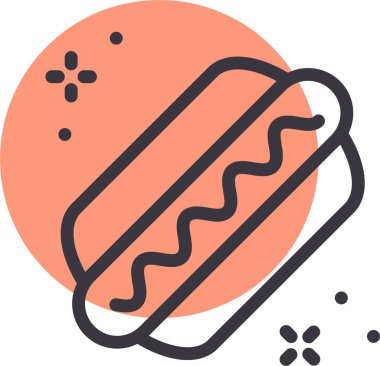 sosis düz vektör simgesi