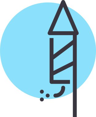 Havai fişek, Noel konsepti, basit tasarım illüstrasyonu