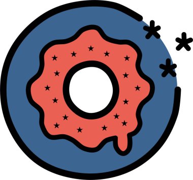 Tatlı bir çizgi film donutunun çizimi