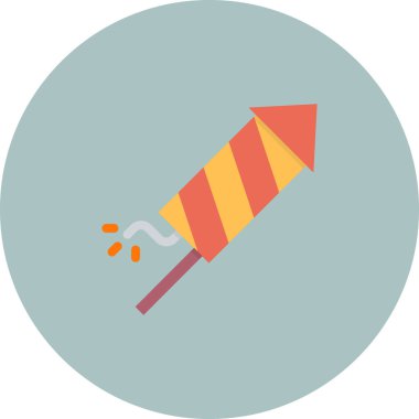 Havai fişek roketi, kutlama festivali illüstrasyonu