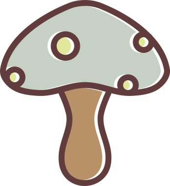 Mantar ikonu. beyaz arkaplanda salyangoz vektör çizimi çizgi filmi