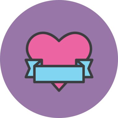  kalp hediye kartı ikonu, sevgililer günü, basit illüstrasyon tasarımı 