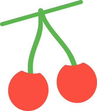 Kiraz. Web simgesi basit illüstrasyon