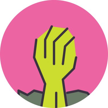 Ürkütücü el, Cadılar Bayramı konsepti. Web simgesi basit illüstrasyon