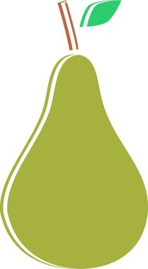 yeşil armut, illüstrasyon, beyaz arkaplanda vektör.