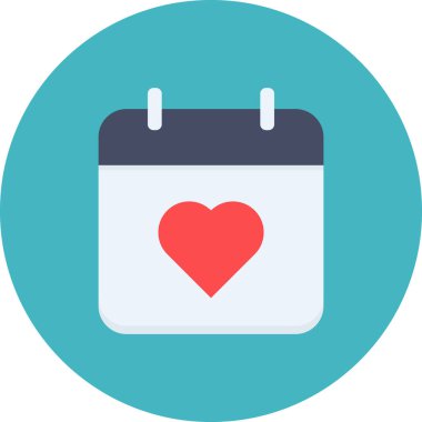 Takvim simgesi vektör illüstrasyonu, sevgililer günü konsepti