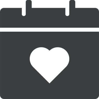 Takvim simgesi vektör illüstrasyonu, sevgililer günü konsepti