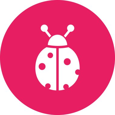 Uğur böceği ikonu. Web için böcek vektör sembolünün basit gösterimi