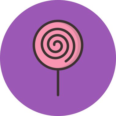 Lolipop vektör simgesi. Düz çizim. 10 saniye.