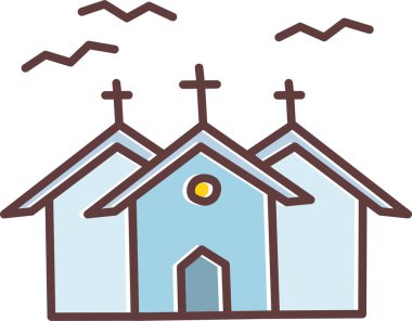 Lanetli köşk, Cadılar Bayramı konsepti. Web simgesi basit illüstrasyon