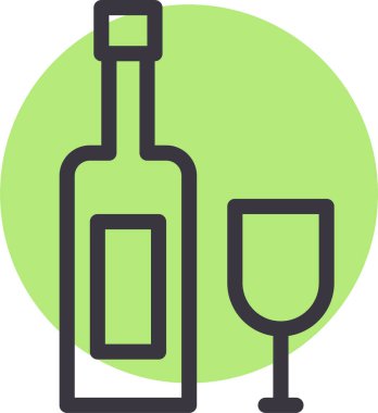 wine bottle, party drink, champagne and beer vector illustration.