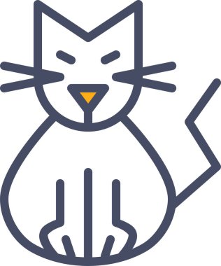 Cadılar Bayramı kedisi, basit illüstrasyon tasarımı. 