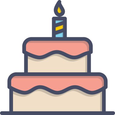 Kek. Web simgesi basit illüstrasyon