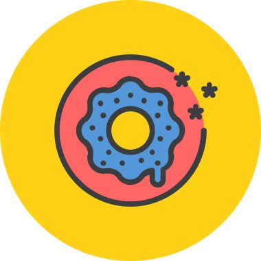 donut düz vektör simgesi