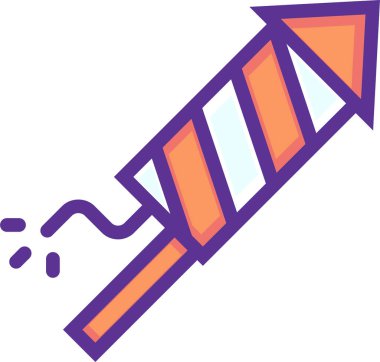 Havai fişek roketi, kutlama festivali illüstrasyonu