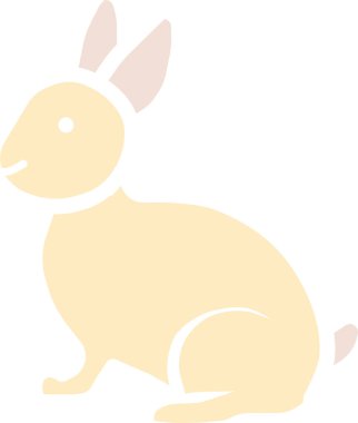 Sevimli tavşan ikonu, Paskalya konsepti, basit çizim tasarımı 