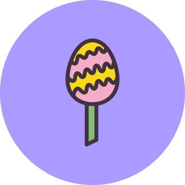 Tek bir mor paskalya yumurtası ikonunun vektör çizimi