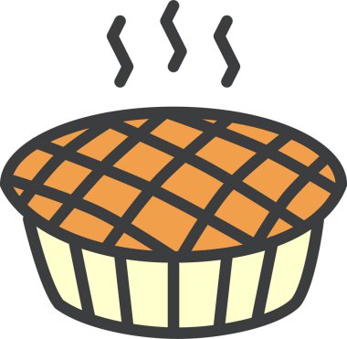 balkabağı pastası, basit çizim tasarımı 