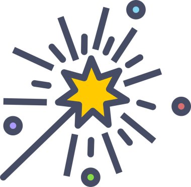 Havai fişekler. Web simgesi basit illüstrasyon