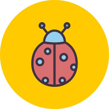 Uğur böceği. Web simgesi basit illüstrasyon