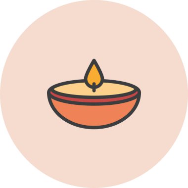 diwali lamba ikonu. Beyaz arkaplanda izole edilmiş web tasarımı için Hindu diya vektör simgelerinin basit çizimi