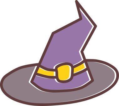 Sihirli cadı şapkası ikonu. düz çizim tasarımı