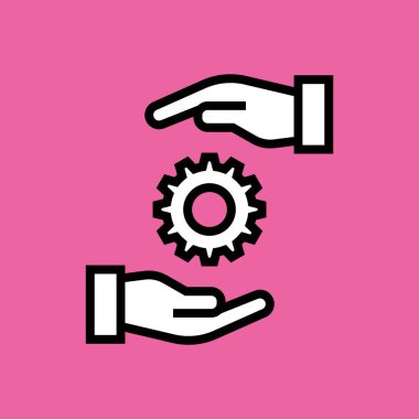 İngiliz anahtarı simgesini tutan el.