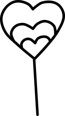 kalp şeklinde lolipop, vektör çizimi