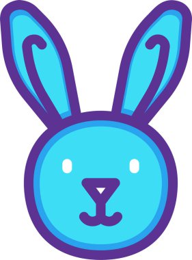 Sevimli tavşan ikonu, Paskalya konsepti, basit çizim tasarımı 