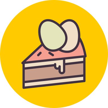 Paskalya pastası simgesi basit illüstrasyon tasarımı 