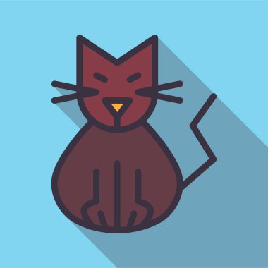 Cadılar Bayramı kedisi, basit illüstrasyon tasarımı. 