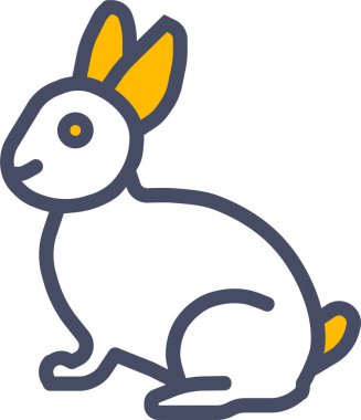 Sevimli tavşan ikonu, Paskalya konsepti, basit çizim tasarımı 