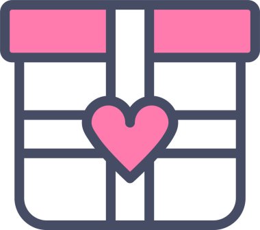 hediye ikonu, sevgililer günü konsepti, basit vektör illüstrasyonu