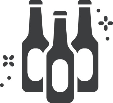 Bira şişesi ikonu. Web tasarımı için şarap içeceği vektör simgelerinin basit bir gösterimi