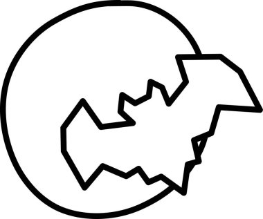 Yarasalı ay, cadılar bayramı konsepti. Web simgesi basit illüstrasyon 