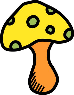 Bir mantarın karikatür çizimi