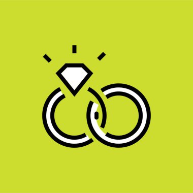 Nişan yüzüğü simgesi, öneri konsepti, basit vektör illüstrasyonu