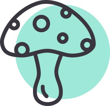 Mantar. Web simgesi basit illüstrasyon