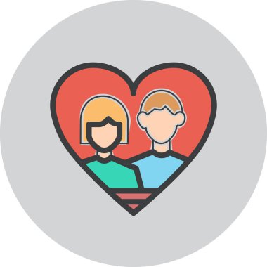 fotoğraf çifti simgesi, sevgililer günü, basit illüstrasyon tasarımı 