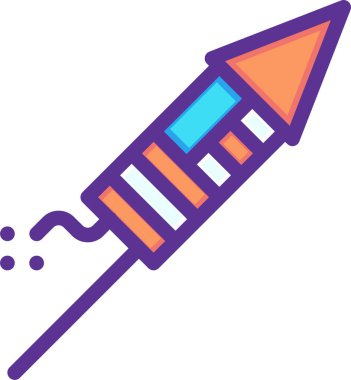 roket petard kutlama konsepti, basit vektör illüstrasyonu