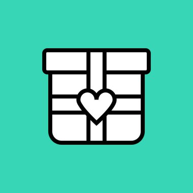 hediye ikonu, sevgililer günü konsepti, basit vektör illüstrasyonu