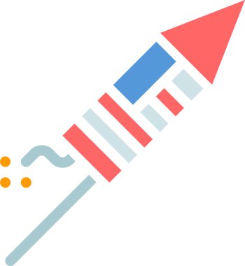 roket petard kutlama konsepti, basit vektör illüstrasyonu