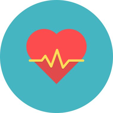 Kalp atışı ikonu, sevgililer günü, basit illüstrasyon tasarımı 